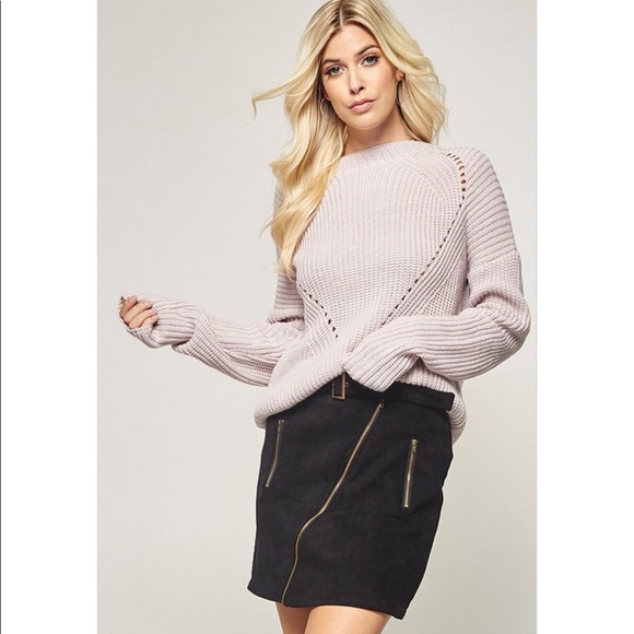 Black Faux Suede Skirt - Picture 3 of 7